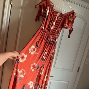Summer off the shoulder maxi dress